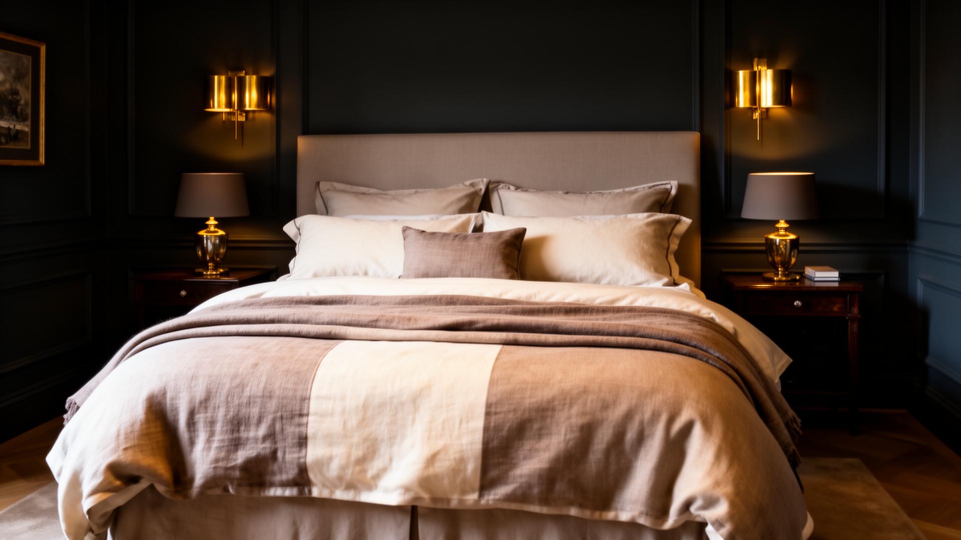 Luxury bedroom dressed in premium ALBA linen bedding